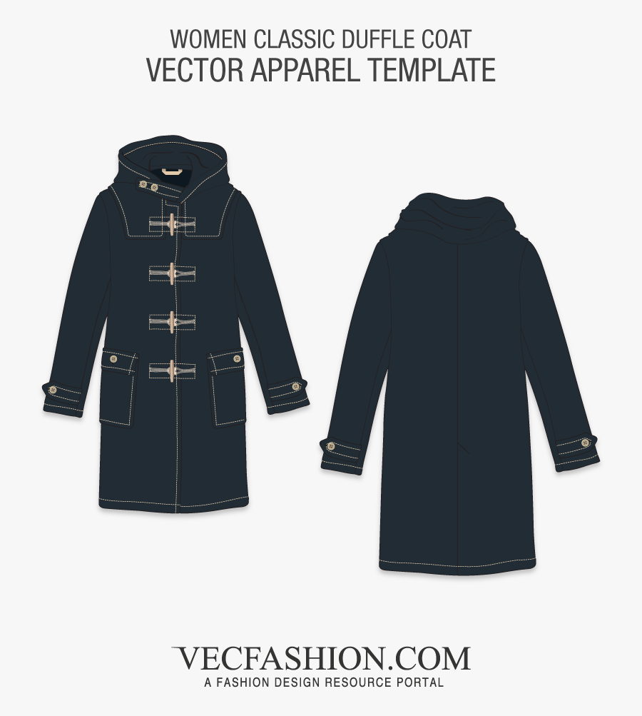 Vector Fur Jacket - Round Neck T Shirt Template, Transparent Clipart