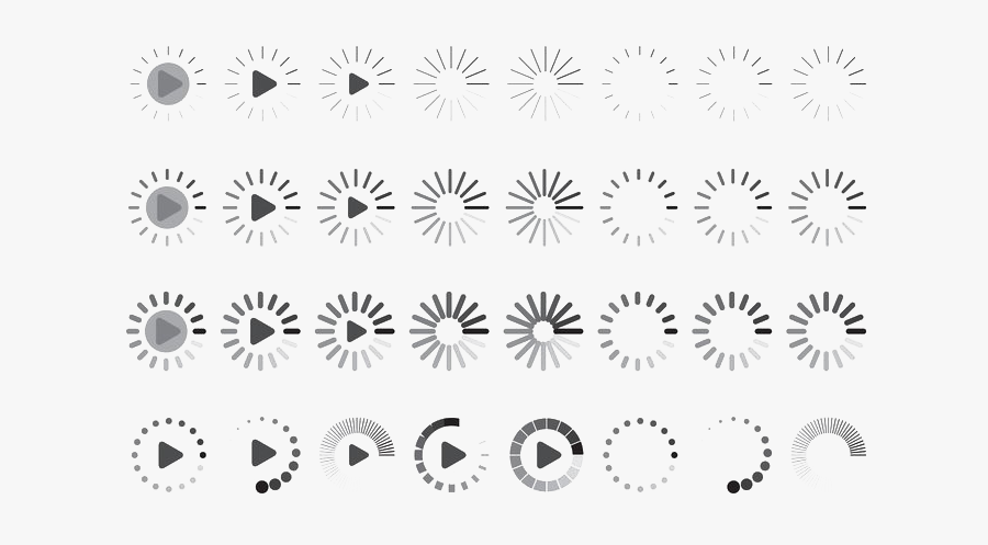 Styles Different Loading Of Button Play Euclidean Clipart - Loading Circle Free Vector, Transparent Clipart