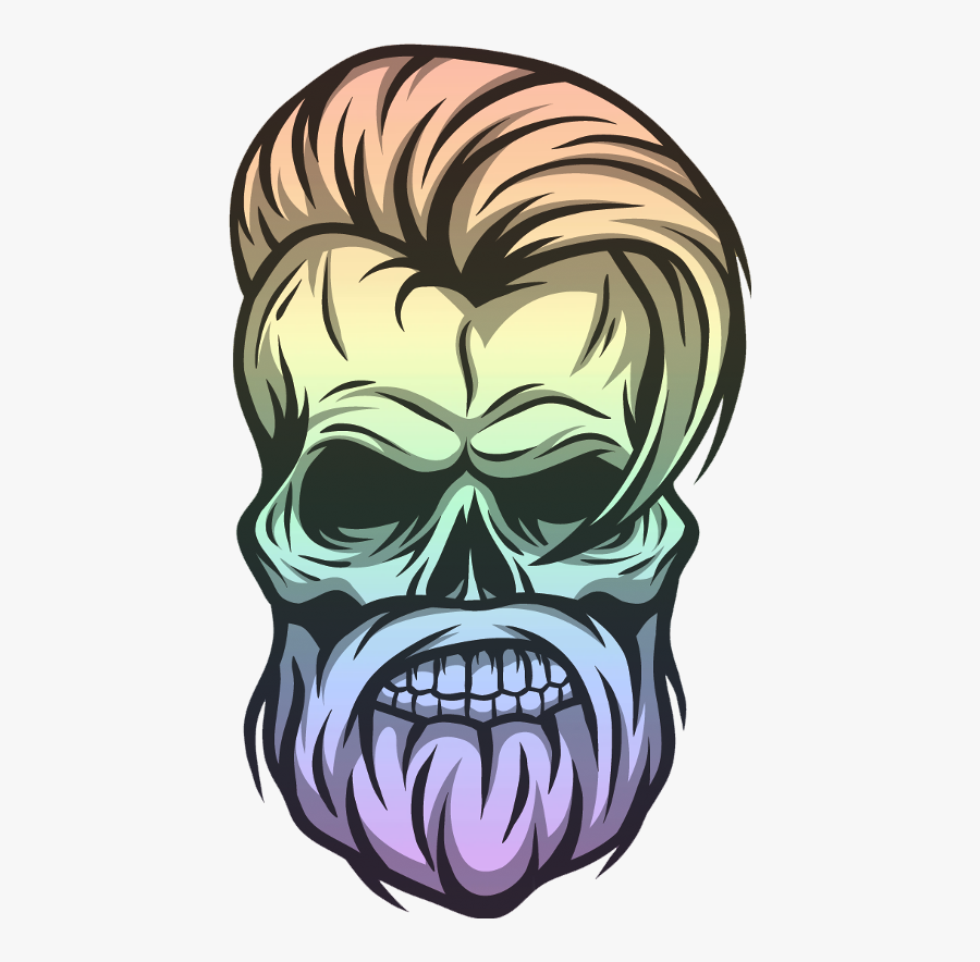 Freetoedit Scbeard Beard - Bearded Skull Tattoo Design, Transparent Clipart