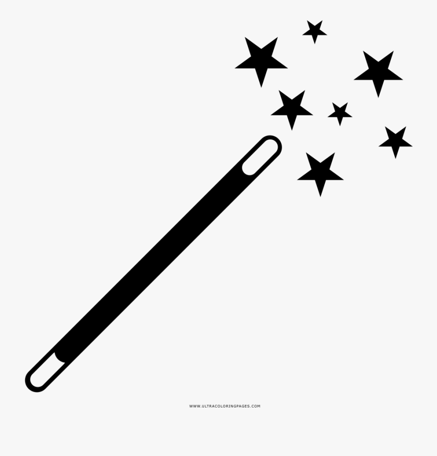 Magic Wand Coloring Page - Magic Wand Transparent Background Png, Transparent Clipart