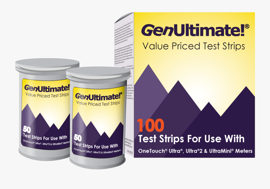 100 Count Blood Glucose Test Strips - Genultimate Test Strips For Onetouch Ultra, Transparent Clipart