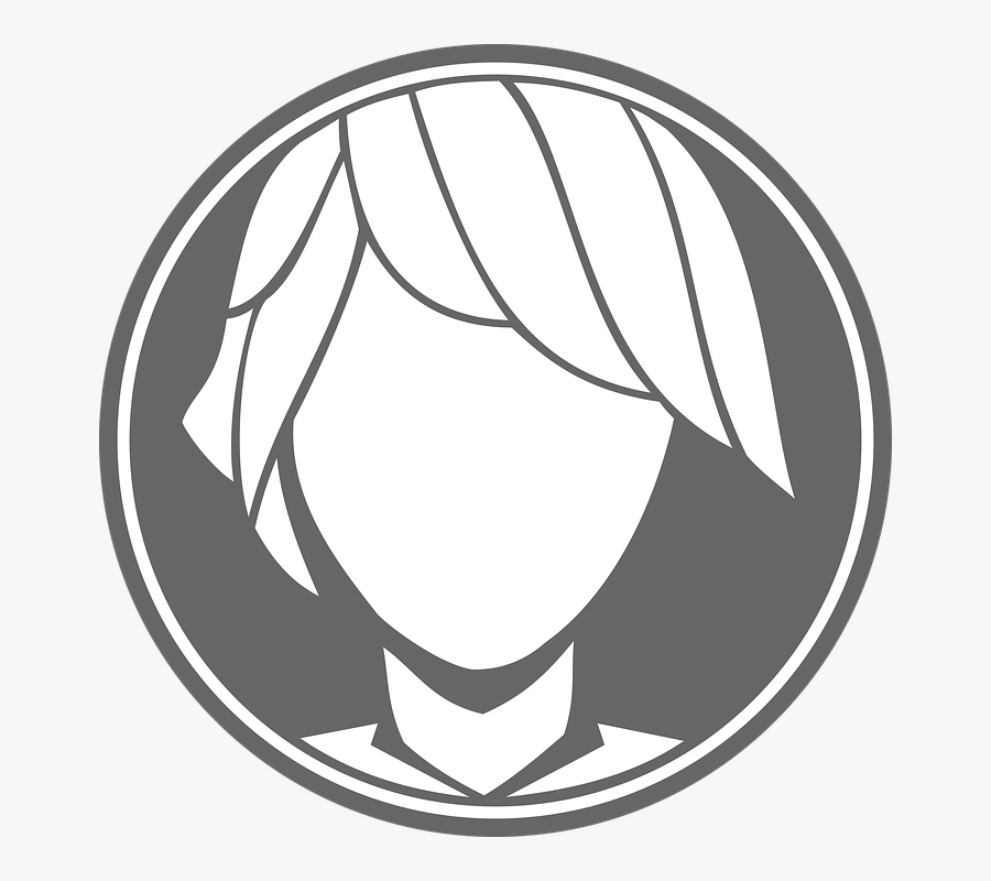Avatar, Female, Girl, Woman, Manager, Young, Attractive - Black And White For Avatar, Transparent Clipart