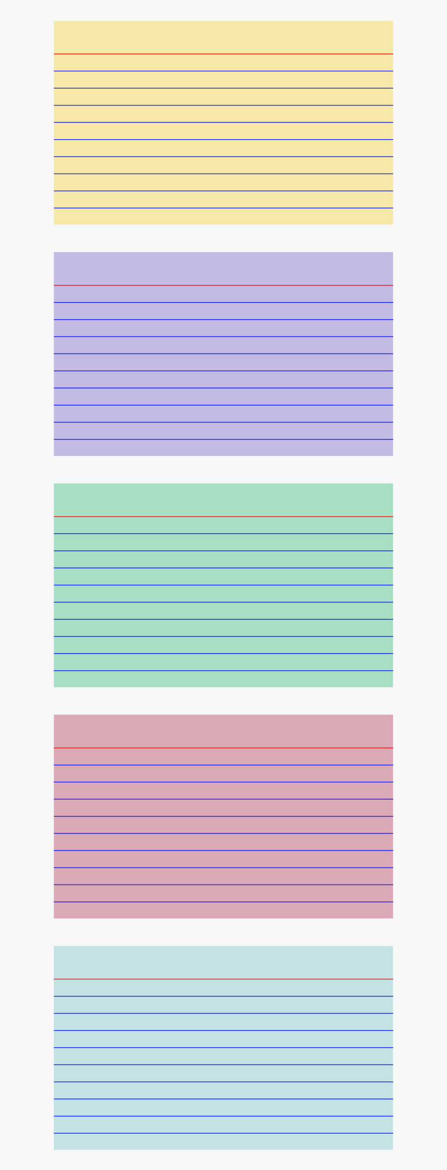 Clip Art Note Card Clipart - Colored Index Card Template, Transparent Clipart