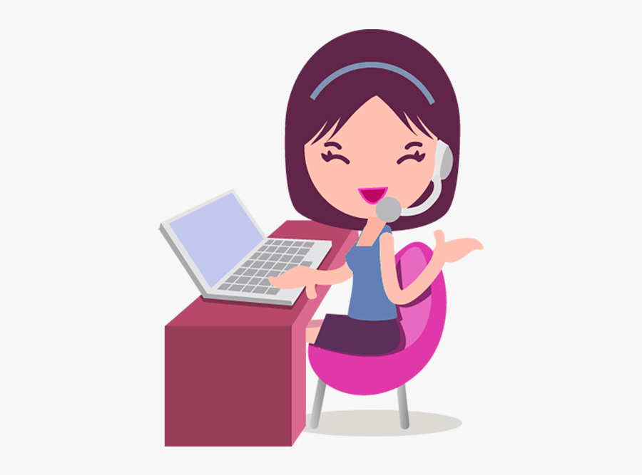 Office Clipart Phone Call - Customer Service Girl Icon, Transparent Clipart