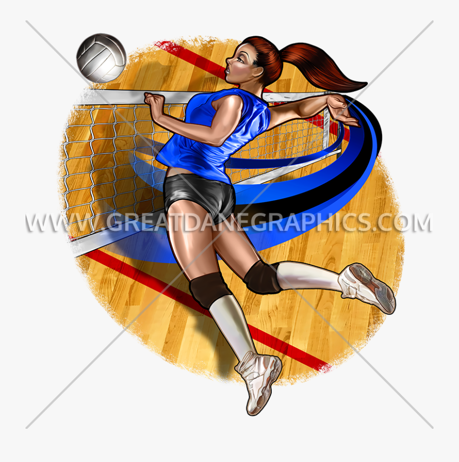 Clipart Volleyball Easy - Colored Volleyball Spike Clipart, Transparent Clipart