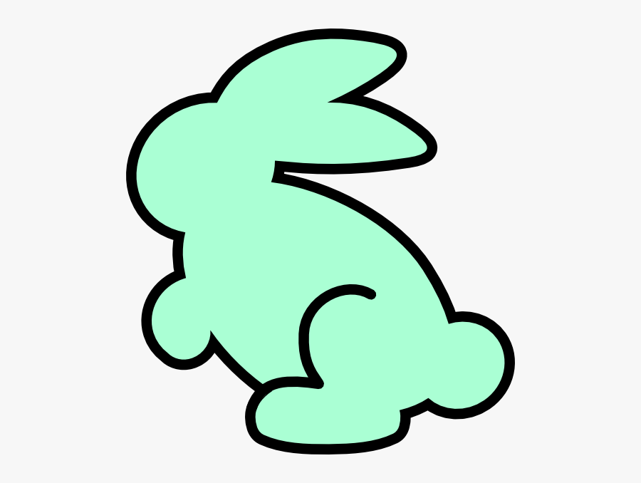 Soft Sea Green Bunny Clip Art At Clker - Easy Bunny Simple Drawing, Transparent Clipart