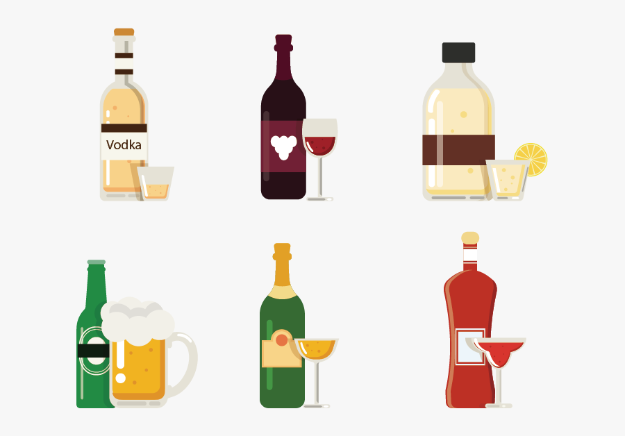 Wine Beer Vodka Alcoholic Beverage - Wine Beer Vodka, Transparent Clipart