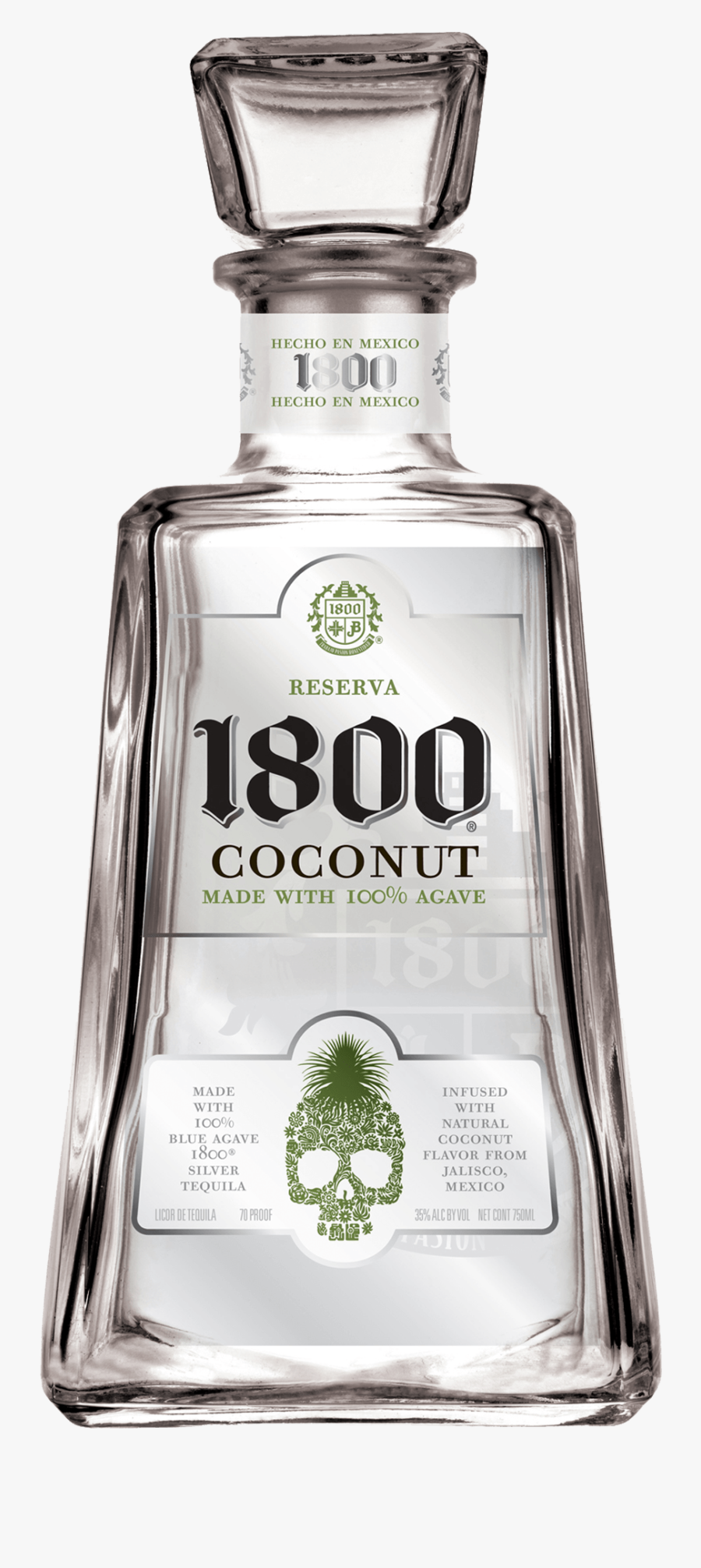 1800 Tequila Coconut Download 1800 Tequila Coconut - 1800 Tequila Bottle, Transparent Clipart