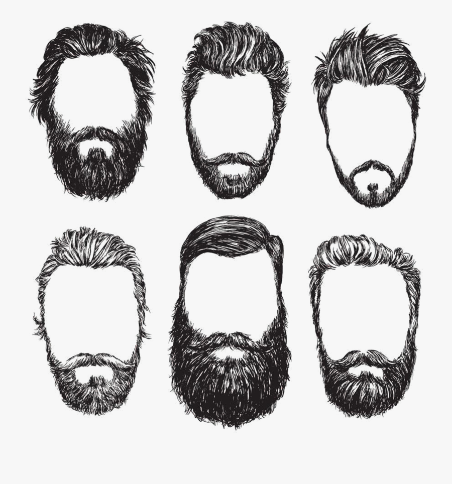 And Illustration Vector Black White Beard Stock Clipart - Outline Of A Beard, Transparent Clipart
