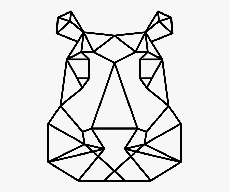 Hippo Geometric Animals, Transparent Clipart