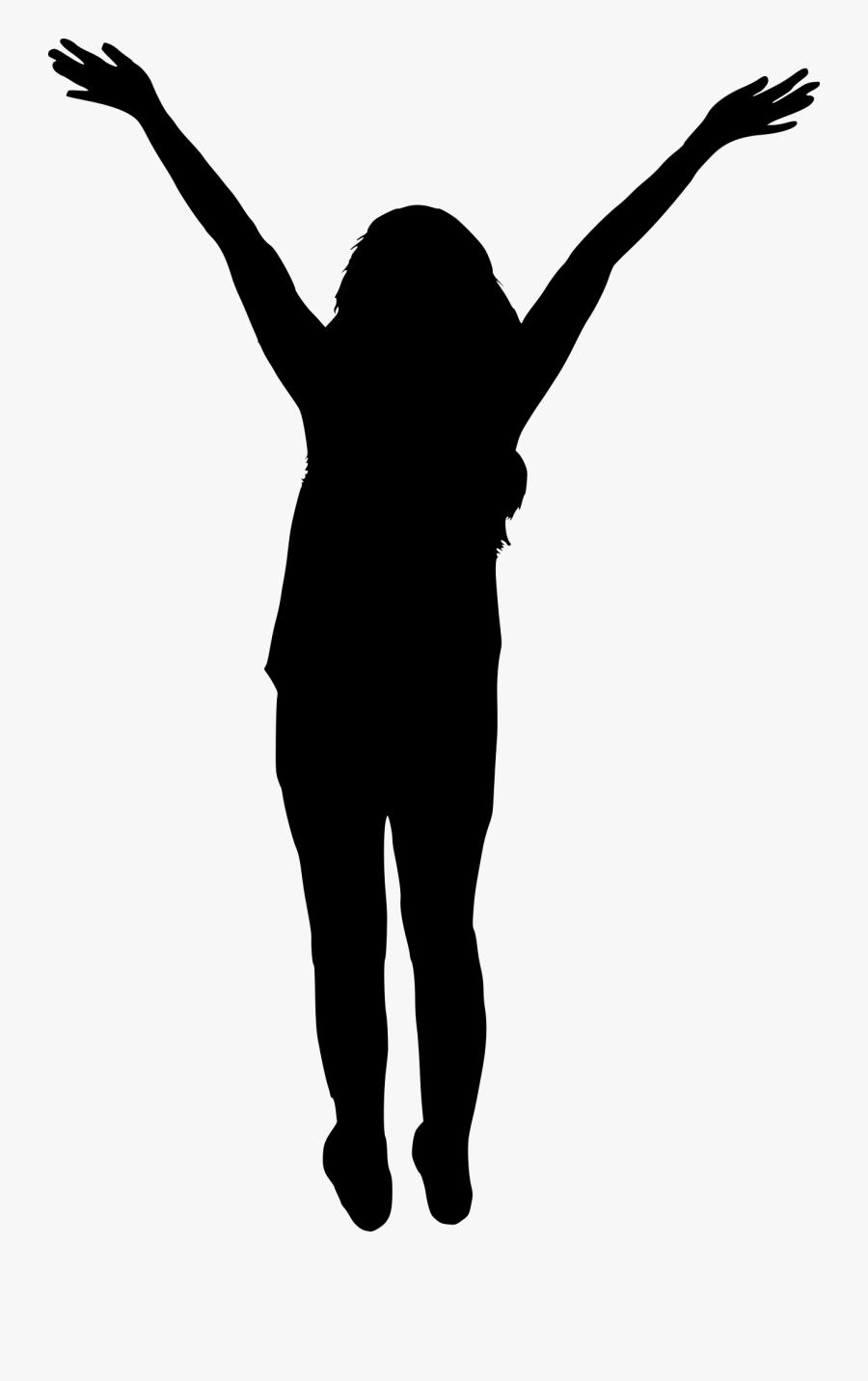 Silhouette Hands Up - Woman Silhouette Hands Up, Transparent Clipart