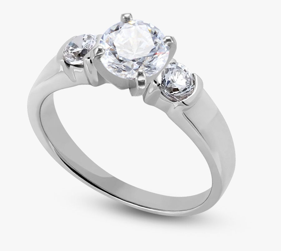 Standard View Of Shpr35 Pt42 In White Metal - Engagement Rings, Transparent Clipart