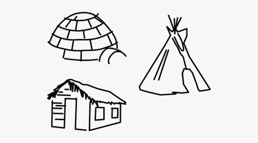 Hut Clipart Early Human - Draw A Shelter Easy, Transparent Clipart