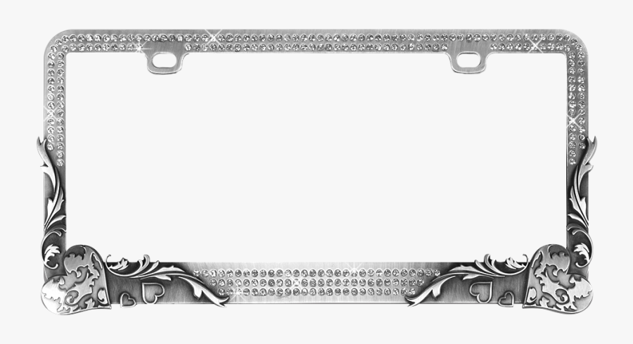 Vintage Heart Crystals On Stainless Gun Metal License - ربى اغفر لى ولوالدى, Transparent Clipart