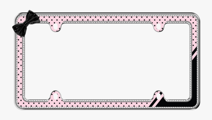 Sparkling Retro Polka Dot Glitter License Plate Frame - Hello Kitty Bling License Plate, Transparent Clipart