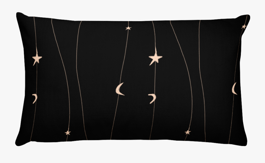 Black Moon Png -black Moon And Stars Pillow - Wood, Transparent Clipart