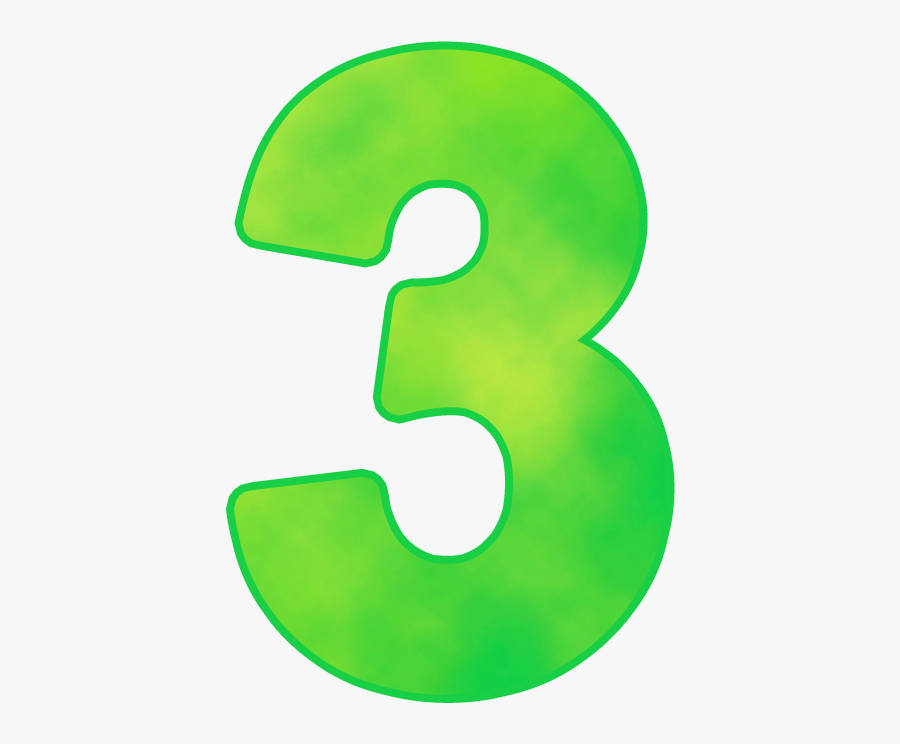 Five For Friday - Transparent Green Number 3, Transparent Clipart