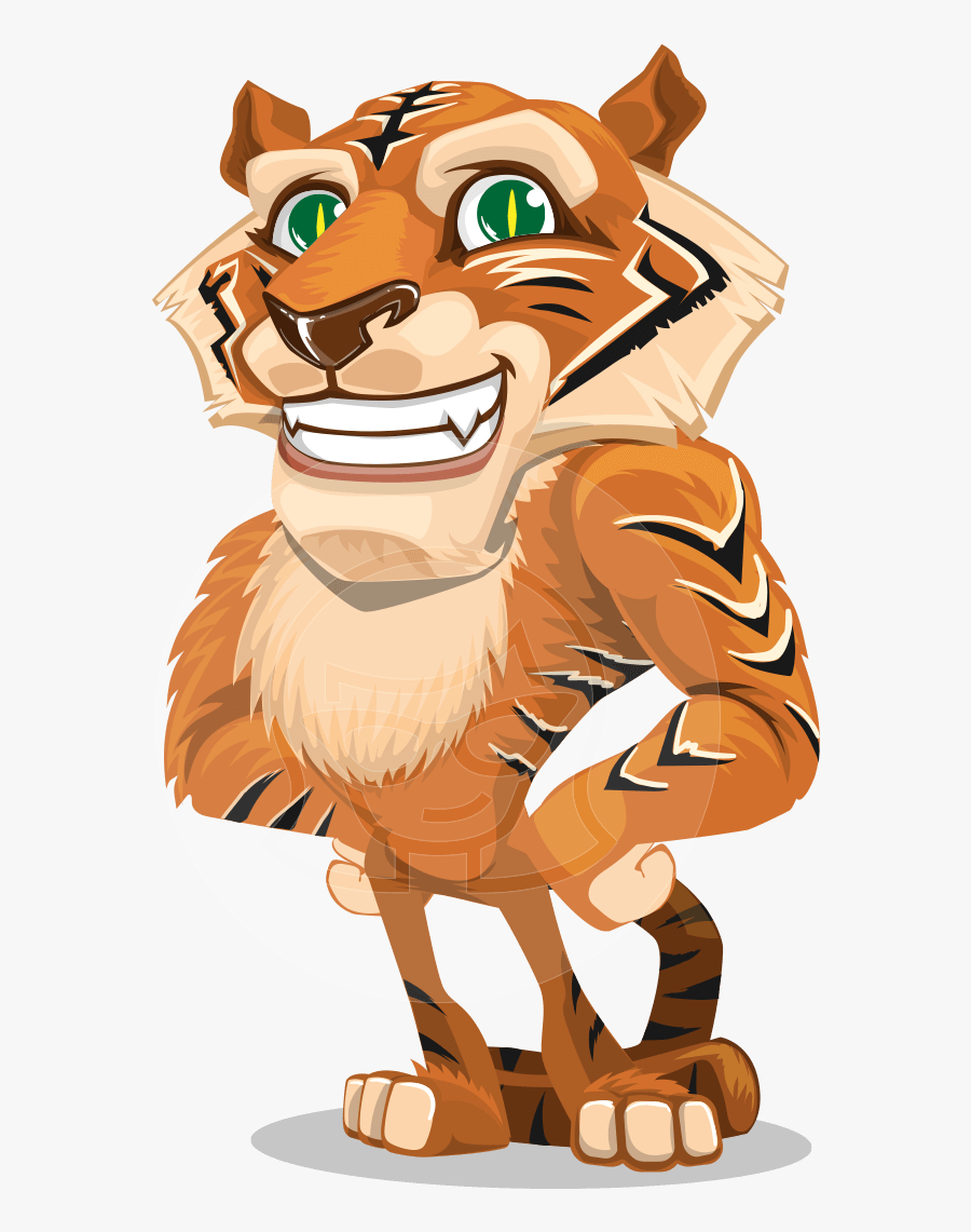 Transparent Character Vector Png - Tiger Cartoon Vector Png, Transparent Clipart