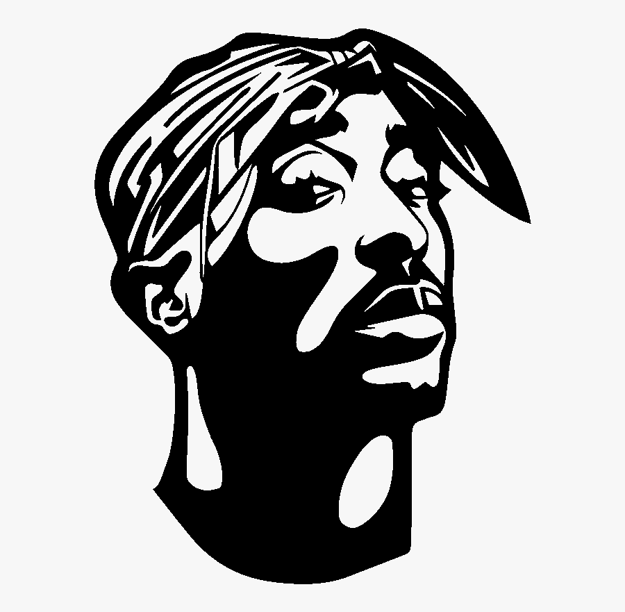 Clipart Transparent Stock Sticker Wall Decal Paper - Tupac Silhouette , Fre...