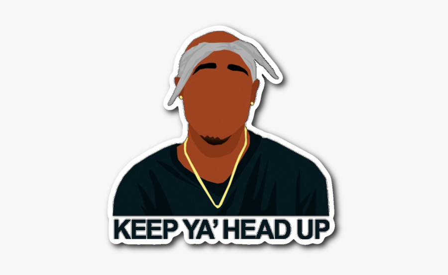 Keep Ya Head Up Tupac Sticker - Illustration, Transparent Clipart