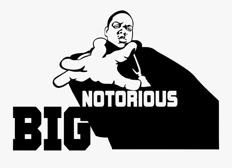 Black And White Notorious Big Draw, Transparent Clipart