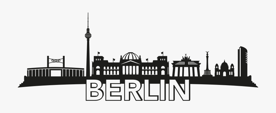 Skyline Fernsehturm Wall Decal Olympiastadion Berlin - Berlin Silhouette Png, Transparent Clipart