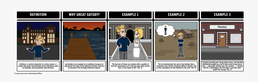 The Great Gatsby - Anti Hero Vs Hero, Transparent Clipart