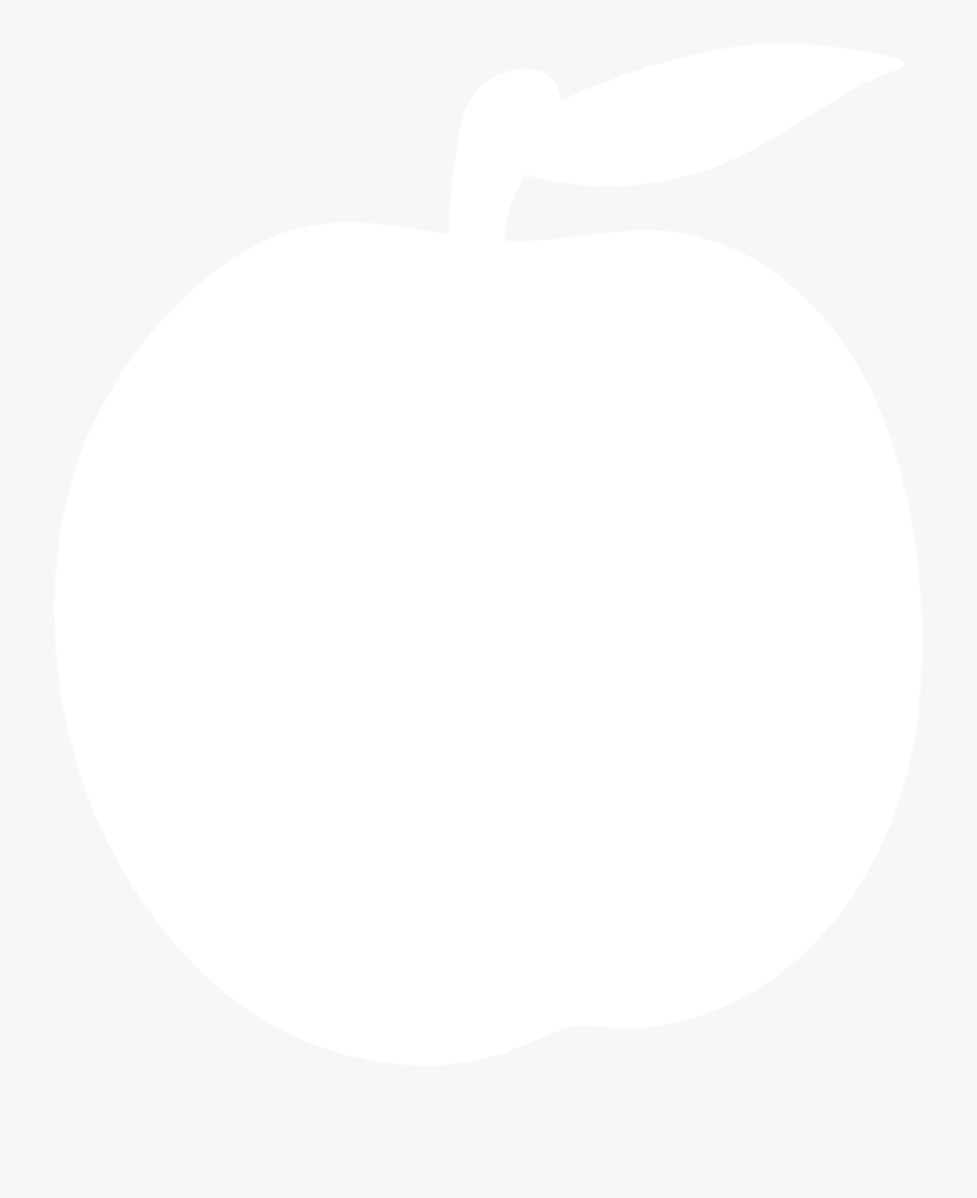 Transparent Peach Clipart - White Apple Silhouette, Transparent Clipart