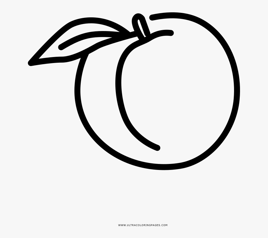 Peach Coloring Page - Line Art, Transparent Clipart