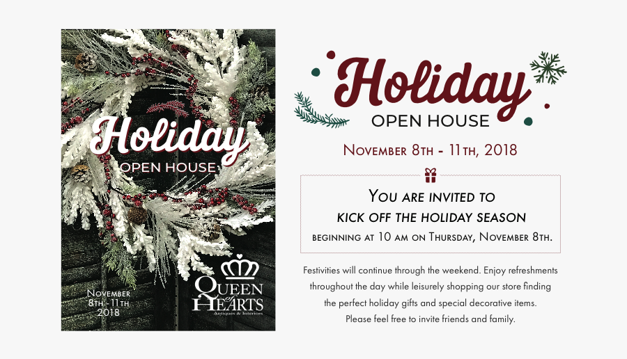 Queen Of Hearts Holiday Open House - Flyer, Transparent Clipart