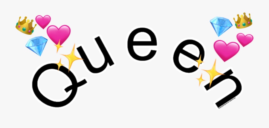 #queen #crown #word #words #hearts #glitter #freetoedit - Word Queen, Transparent Clipart