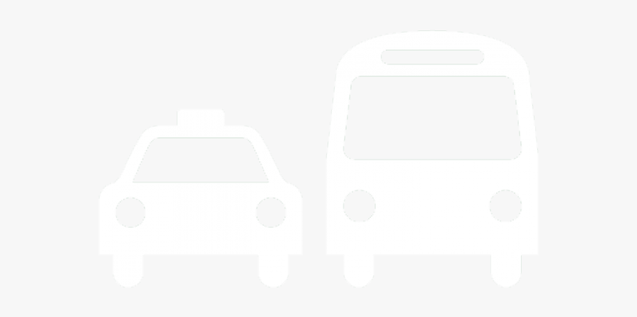 Vans Clipart Taxi Bus - White Car On Blue Background Road Sign, Transparent Clipart