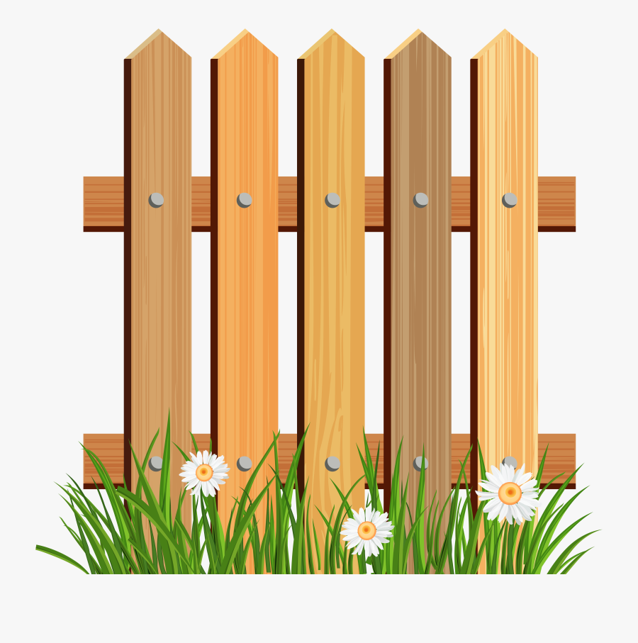 Fence Clipart Empty Garden Gambar  Pagar  Kayu  Kartun 