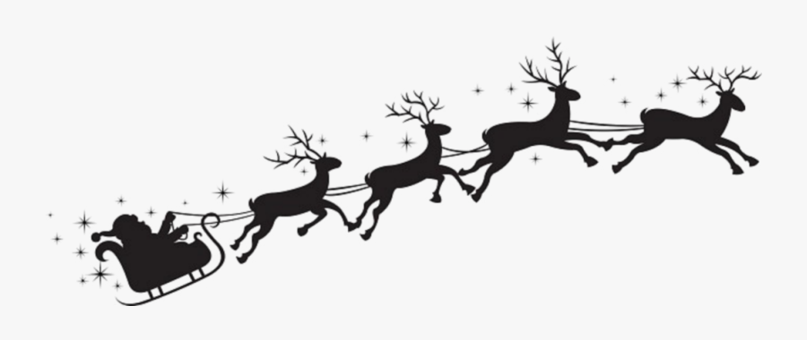 Transparent Santa Claus Sleigh Png - Santa And Sleigh Silhouette Clipart, Transparent Clipart