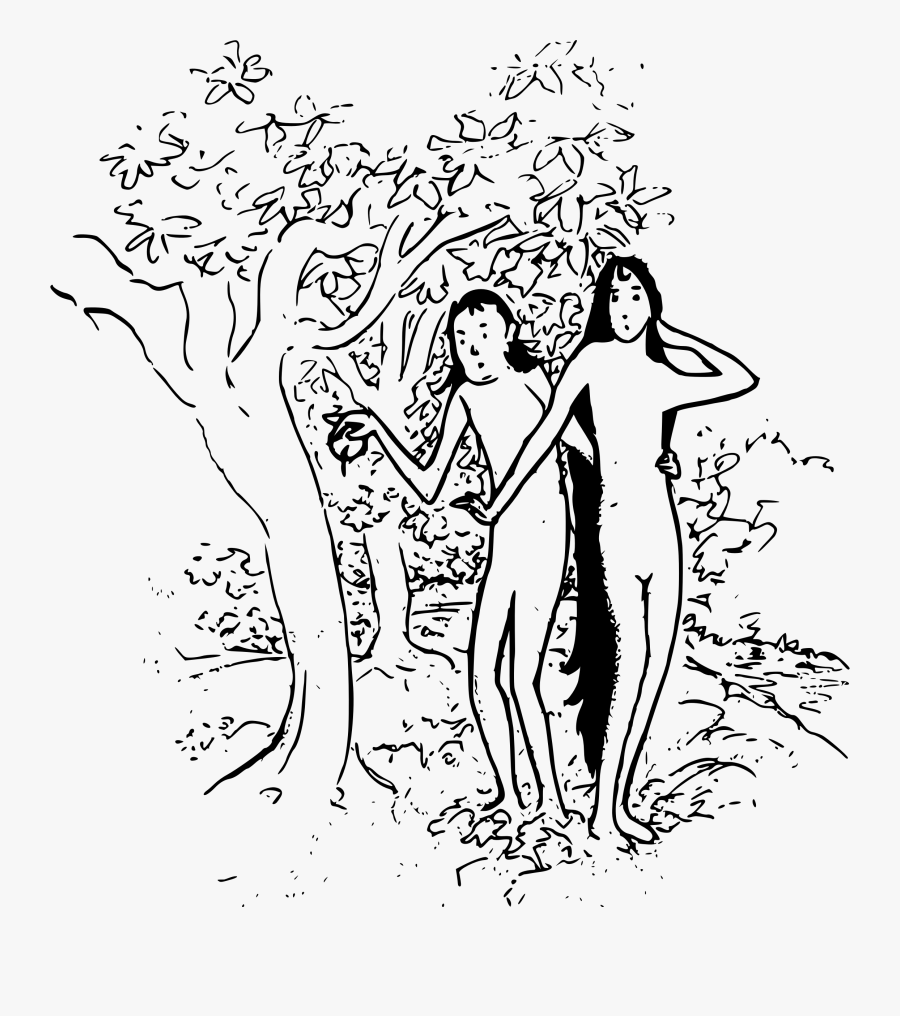 240sx Drawing Adam - Adam And Eve Clipart Black And White, Transparent Clipart