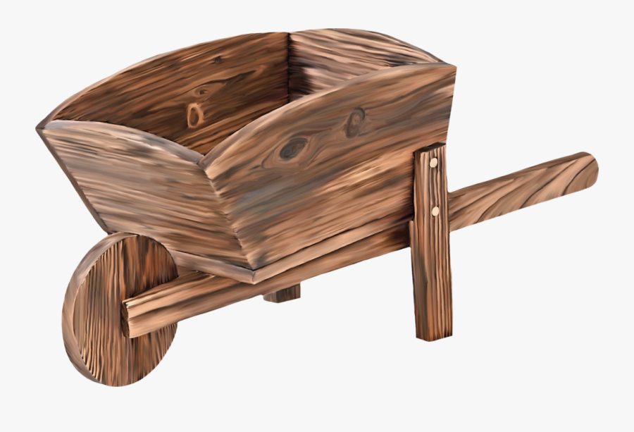 Transparent Wheelbarrow Clipart Wooden Wheelbarrow Png , Free
