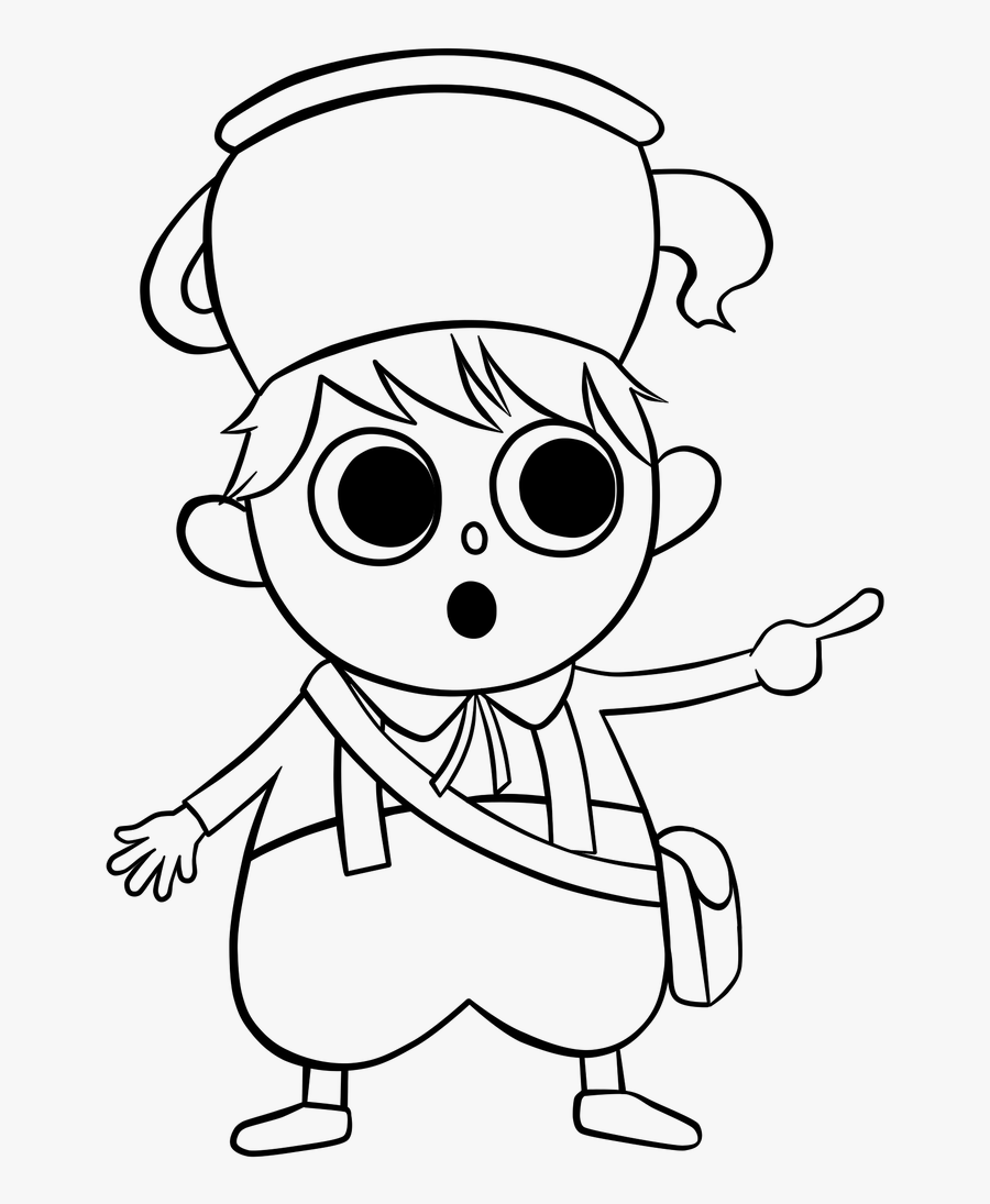 Gregory - Over The Garden Wall Line Art, Transparent Clipart