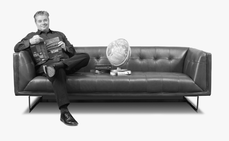 Transparent Person Sitting Down Png - Studio Couch, Transparent Clipart