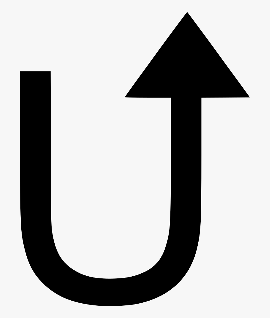 Line,font,symbol,clip Art,black And White,graphics - Thin U Turn Arrow, Transparent Clipart