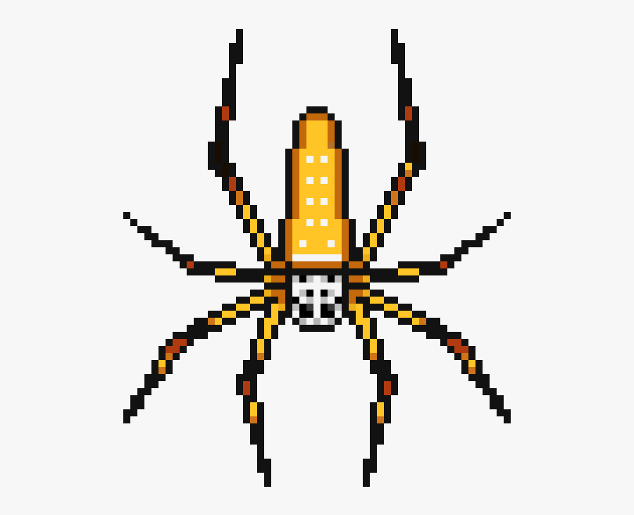 Golden Silk Orb Weaver Art Png, Transparent Clipart