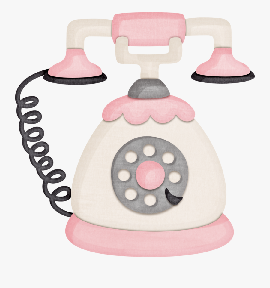 Pink Telephone * - Cute Vintage Telephone Clipart, Transparent Clipart