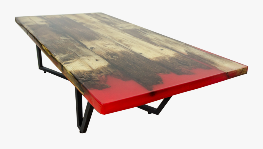 Clip Art Glowing Wood Table - Resin Wood Table Red, Transparent Clipart