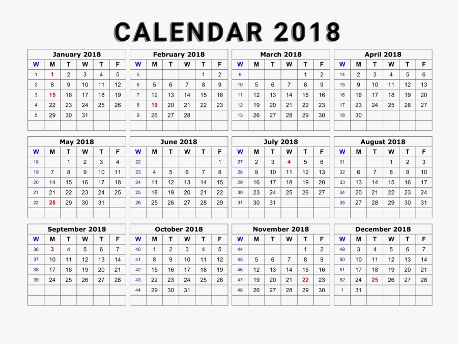 Clipart Calendar April - Calendar 2018 With Weeks, Transparent Clipart