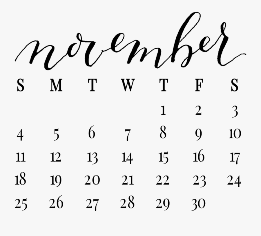 Transparent 2018 Calendar Png - Calendar November Png, Transparent Clipart