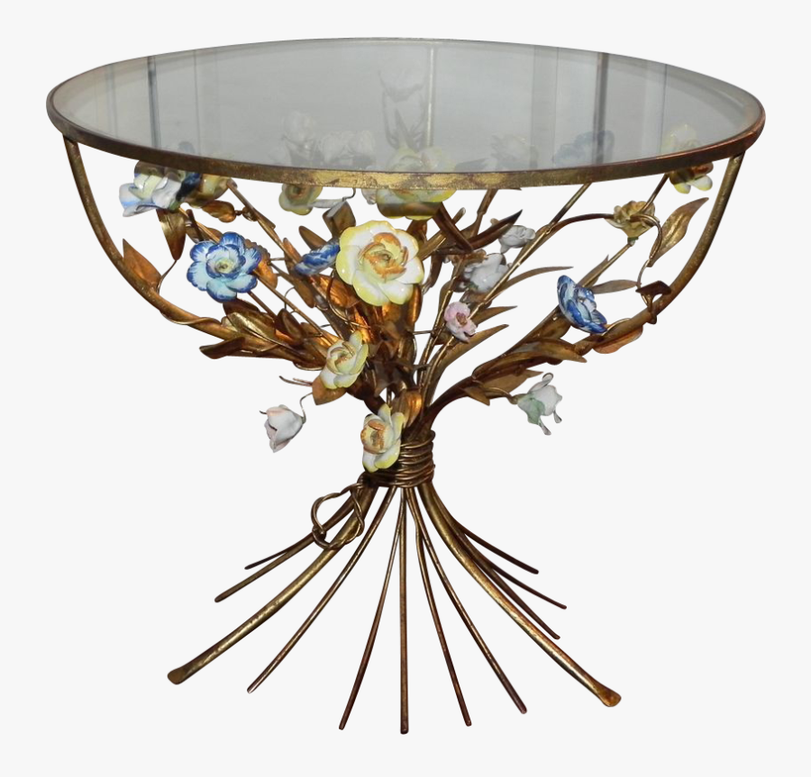 Lovely And Delightful Vintage Italian Gold Gilt Tole - End Table, Transparent Clipart