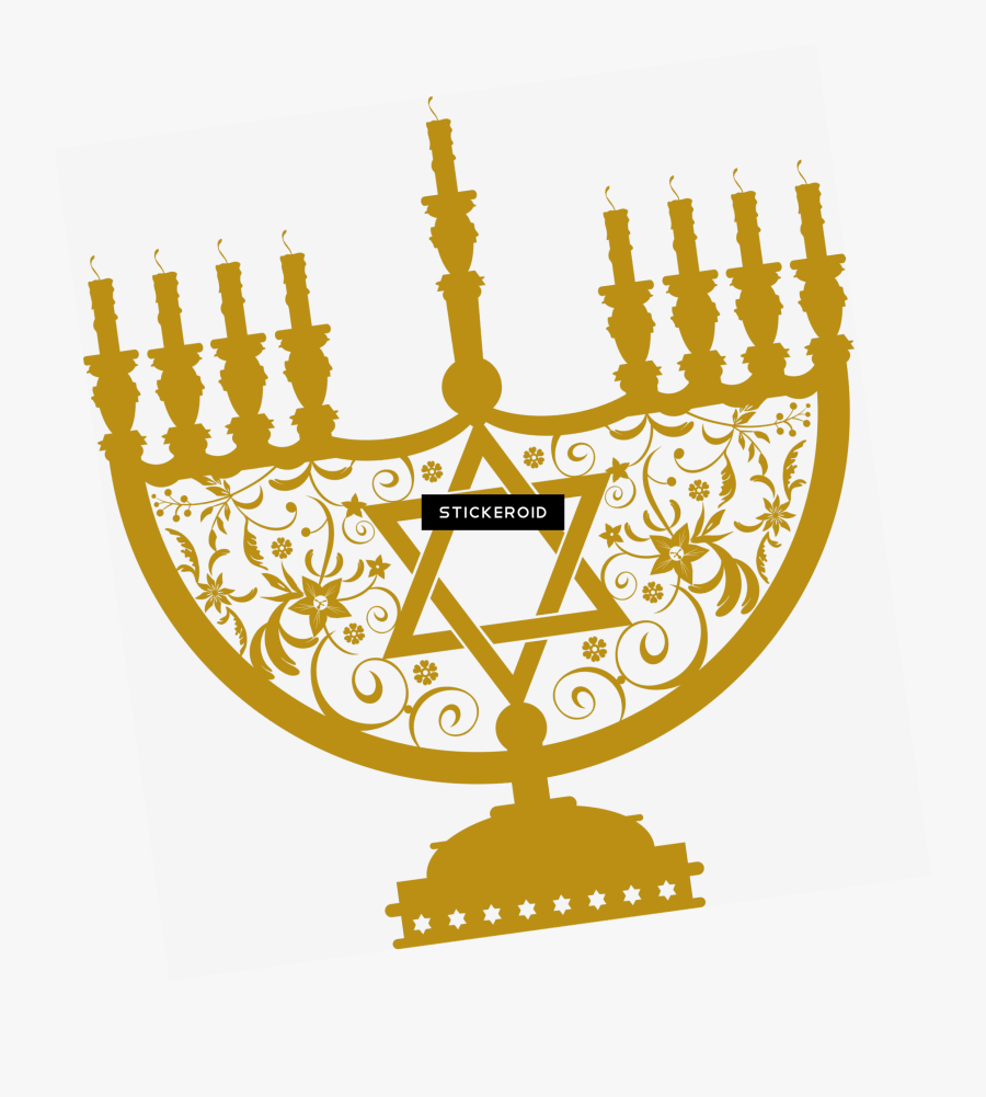Menorah Gold Clipart - Menorah Hanukkah Transparent Background, Transparent Clipart