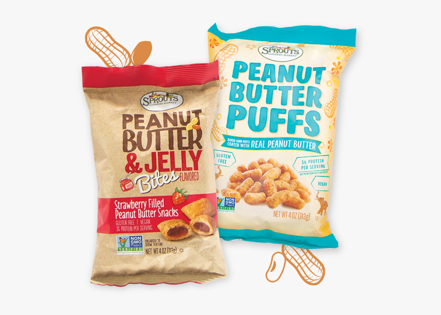 Transparent Peanut Butter And Jelly Png - Sprouts Peanut Butter Puffs, Transparent Clipart