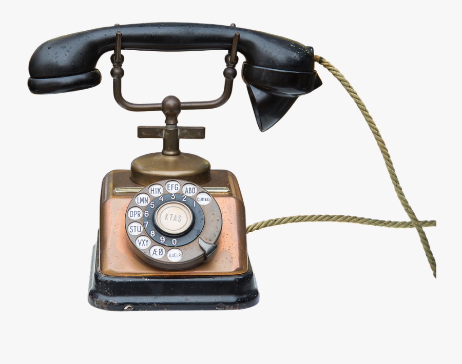 Phone, Communication, Call, Telephone Handset, Black - Transparent Background Old Telephone Png, Transparent Clipart