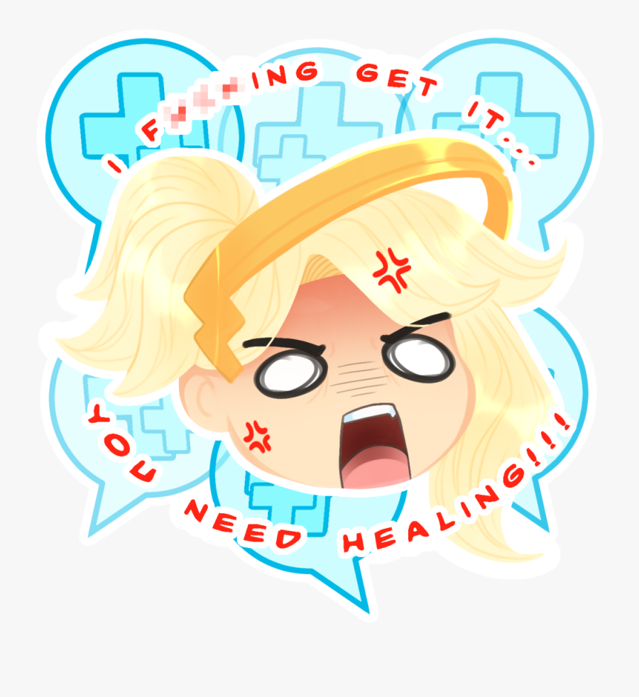 Transparent Angry Mouth Png - Mercy Overwatch Mercy Angry, Transparent Clipart