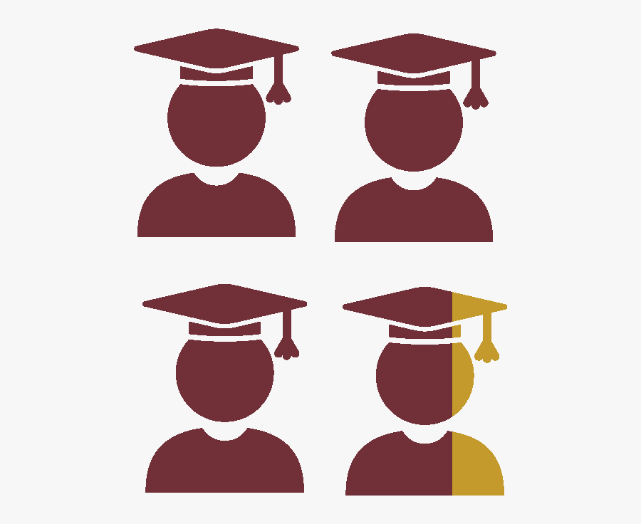 Graduate Icons - Mortarboard, Transparent Clipart